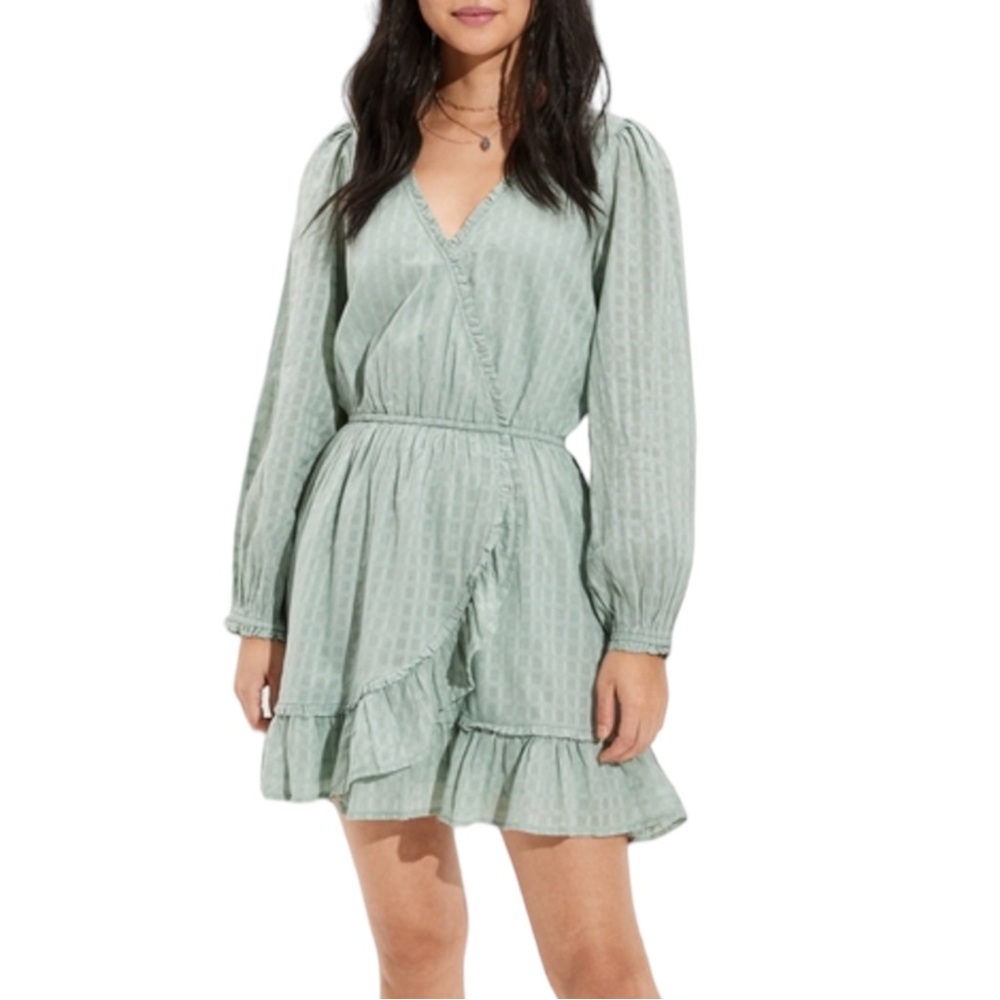 AMERICAN EAGLE Long‎ Sleeve Faux Wrap Mini Dress. Size XXS